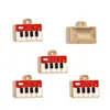 Colgante de Nota Musical de Guitarra Esmaltada Colorida Serie de Instrumentos de Piano Accesorios para Joyería DIY Encanto para Llavero W505