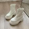 Botas Martin para Mujer 2026 Nuevas Versátiles Plataforma de Suela Gruesa Tacón Súper Alto Botas Elásticas Ajustadas que Aumentan la Altura Botas de Motocicleta
