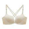 Fivela frontal pequeno peito push up costas cruzadas sexy sutiã sem fio sexy grande moda tudo-em-um lingerie sem costura para mulheres