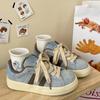Zapatos de suela gruesa esmerilados, nuevos para la primavera de 2024, de caña baja, mate, para estudiantes, estilo coreano Harajuku, para fotografía callejera, zapatos blancos, zapatos de mujer