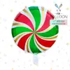 Mecrla Nuevos Globos Redondos de Película de Aluminio Navideños Molinillo Eólico Mate Piruleta Decoración para Fiesta de Nochebuena