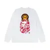 Bape Ape Head marca de moda unisex cuello redondo manga larga algodón estampado holgado chaqueta sudadera de otoño e invierno para hombre