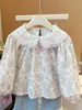 Nueva Camisa Floral Bordada de Primavera para Niñas, Top de Moda Estilo Coreano para Bebés, Ropa Infantil, Moda Infantil de Moda