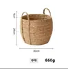 Cesta de Almacenamiento Tejida de Mimbre, Cesta para Ropa Sucia, Cesta de Ratán para Artículos Varios de Escritorio y Snacks, Set de Macetas Decorativas para Plantas Verdes