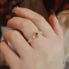 Anillo de Cristal Natural Elástico Moda Nacional Nuevo Diseño Chino Cuerda Elástica con Cuentas Anillo de Cristal Anillo de Temperamento Venta al por Mayor