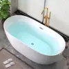 Bañera acrílica para el hogar para espacios pequeños, bañera para hotel y casa de huéspedes, independiente, móvil, bañera de una sola pieza sin costuras tipo tumbona