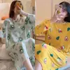 Nova camisola de manga comprida até o joelho para primavera, outono e inverno, estilo coreano, tamanho grande, corte solto, pode ser usada fora de casa, roupa de casa feminina