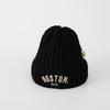 Boné de lã infantil com letras BOSTON, gorro de malha para bebês, chapéu quente de outono e inverno para homens e mulheres, todos os tipos de combinações