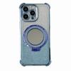 Adequado para Capa de Celular Airbag Galvanizada com Glitter para iPhone 17, Suporte Espelhado com Sucção Magnética para Apple 16 1415 Capa Macia Anti-Queda