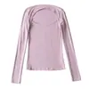 Camiseta Sexy de Manga Longa com Gola Cobertura para Clavícula Estilo Pura Luxúria Outono Novo Slim Gola Quadrada Cor Lisa Camisa Básica para Mulheres