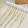 Moda Europea y Americana Collar de Cadena en Forma de Y con Borlas Collar de Cristal Corazón Diamante Cuentas Estilo Festivo Verano Joyería Dulce