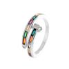 Color circonio anillo de uñas anillo de dedo cruzado nueva moda personalidad genial color fila diamante anillo delgado espiral tornillo anillo de dedo índice