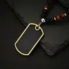 Colgante Militar para Hombre de Venta Caliente Europea y Americana, Superficie Lisa, Grabado Personalizable, Suministro Directo, Collar de Acero Inoxidable