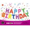 Hermoso globo de feliz cumpleaños de imitación de 16 pulgadas, traje de feliz cumpleaños, paquete de carta de película de aluminio colgante