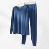 Venta al por mayor de fábrica conjunto de ropa interior térmica de terciopelo de doble cara para hombre almacenamiento de calor a temperatura constante elástico Delgado Más terciopelo pantalones de otoño hombre