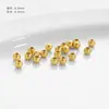 Cuentas Redondas Chapadas en Oro que Conservan el Color para Pulseras, Materiales para Joyería DIY, Accesorios para Ensartar Cuentas para Pulseras y Collares