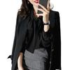 Primavera 2023 Nuevo Estilo Coreano Temperamento Joker Camisa de Gasa Temperamento Puro Top de Otoño Camisa de Color Sólido