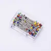 Alfileres de cabeza de vidrio de colores, 38 mm, para patronaje y posicionamiento de prendas, 500 piezas por caja, alfileres de cabeza de perla de vidrio de un solo color, en caja