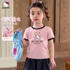 Camiseta de Verano para Niñas 2026 Estilo Nuevo Suave y Linda Bloques de Color Dulce y Juguetona Versátil para el Día a Día Camiseta de Cuello Redondo Manga Corta