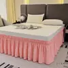 Nuevo Estilo 2025 Falda de Cama Elástica Estilo Princesa Francesa Blanca con un Dobladillo que Cubre la Parte Inferior Sin Encaje en la Superficie de la Cama