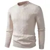 Nuevo suéter de cuello redondo para hombre transfronterizo, suéter de punto de manga larga ajustado estilo coreano para hombre, invierno 2026