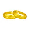 Anillo de pareja de panal chapado en oro para hombre y mujer, anillo abierto de latón chapado en oro con diamante esmerilado, chapado en oro, venta directa