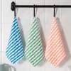 Pano catiônico, tecido de fleece de coral espessado, pano de prato de onda arco-íris para cozinha, pano de limpeza absorvente, atacado