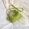 Bolso de Mujer Nicho Personalidad Plisado Rayado Bolso de Mano Moda Mujer Versátil Bolso Cuadrado Pequeño Verano Simple Bolso de Hombro
