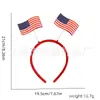Diadema de Venta Caliente Transfronteriza del Día de la Independencia Americana Niños y Adultos Estrella de Cinco Puntas Pluma Accesorios para el Cabello Niñas Accesorios para Fiesta Festiva