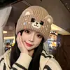 Gorro de Punto de Gato Lindo Nuevo de Invierno Casual Versátil Otoño/Invierno Cálido Protección para Orejas Simple Gorro de Lana