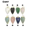 WT-P1965 nuevo único largo forma de corazón multicolor gema amatista lapislázuli cabeza colgante collar de mujer decoración