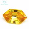 Fabricação de produtos hexagonal milenar corte zircão dourado pedra nua sintética hexagonal milenar corte zircão dourado