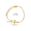 Moda Transfronteriza Europea y Americana Minimalista Pulsera de Cruz de Cobre Chapado en Oro con Circonita Pulsera Simple Pulsera Transfronteriza para Mujeres
