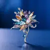 Accesorios de Broche de Lujo Transfronterizos para Mujer, Broche de Cristal, Pin Multifuncional para Chaqueta de Traje, Exquisito y Elegante Diseño Floral, Venta al por Mayor