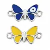 Lote misto K branco de dupla suspensão borboleta gotejamento de óleo multicolorido pulseira de berloque pingente acessórios de colar DIY venda direta do fabricante