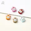 Miçangas de Liga Metálica com Gotejamento de Óleo Gatinho Cereja com Furo Reto Acessórios Manuais DIY para Contas Correntes de Celular, Pulseiras, Chaveiros, Pingentes