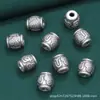 Acessórios de prata esterlina 99 pés moedas de prata palavra dinheiro contas de barril acessórios retrô 3D prata dura DIY materiais de miçangas feitos à mão atacado