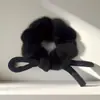 Diadema de Peluche de Terciopelo Otoño e Invierno Coreana Estilo Perezoso Elegante Lazo Conejo Goma para Cola de Caballo Accesorios Elásticos para el Cabello