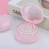 Pente dobrável mini portátil de cor sólida ins coreano, macio, fofo, com espelho, flip, airbag, almofada de ar, escova de massagem, lote