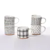 Caneca de Água Cerâmica Estilo Ins de Aparência Sofisticada, Copo Empilhável para Café, Caneca de Leite, Caneca Doméstica de Grande Capacidade, Pintada à Mão