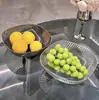 Prato de Frutas Espessado Pet Plástico Simples Transparente Bandeja de Frutas Sala de Estar Lanche Doce Lanche Seco Prato de Sobremesa