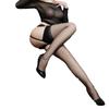 Medias Sexy de Seda Negra Abiertas Sexy Coqueteo Cama Medias Desgarrables Adulto Calcetines de Red de Pesca Huecos Talla Extra Tirantes