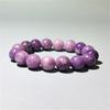 Regalo Pulsera de Piedra Lepidolita Púrpura Natural DIY de un Solo Círculo para Novia Pulsera de Cristal Personalizada Cuentas de Cuentas Redondas