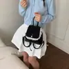 Bolsa de Ombro Duplo Feminina com Renda Delicada Estilo Menina Doce 2026 Nova Mochila Versátil Mini Mochila Escolar Exquisita