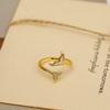 Anillo de Mariposa Cola de Pez Cibernético Diseño de Nicho Chapado en Cobre Oro de 14K Circonita Anillo de Pareja Anillo Abierto Geométrico para Mujeres