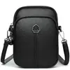 Nueva bolsa cruzada minimalista para teléfono transfronteriza con textura de cuero genuino, múltiples compartimentos, ligera, adecuada para el transporte diario, bolso de hombro estilo francés con temática de bosque para mujer