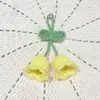 2 Pingentes de Flor de Lírio-do-Vale Lã Ins Crochê Chaveiro Finalizado Acessórios de Joia Super Fofo Flor de Orquídea Cordão Crochê