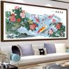 Fabricante de Ponto Cruz Tiktok Kuaishou Xiaohongshu Dropshipping Novo Modelo 2026 Bordado com Linha Peônia Peixe Koi Riqueza e Prosperidade