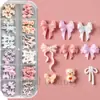Belleza Total Transfronterizo Nuevo 12 Rejillas Lazo Rosa Joyería para Uñas Joyería de Cinta Estéreo con Lazo