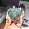 Piedra Bruta de Cristal Natural Forma de Corazón Juguete Pieza Portátil en Forma de Corazón Manualidad de Cristal Decoración del Hogar Adorno de Piedra